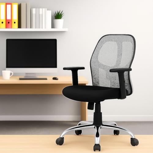Image of Lakdi The Furniture Ergonomic High Back Office Chair with Adjustable Height, Mesh Back, Armrest & Tilt Lock-Comfortable Swivel & ExecutiveChair for Home & Office Work- SSL-885