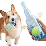 Speedy Panther Interactive Bottle Dog Toys, Squeaky Teething Chew Toys for Small Medium Dogs, Puppy Toys for Boredom, Pet Birthday Present with Tennis Ball