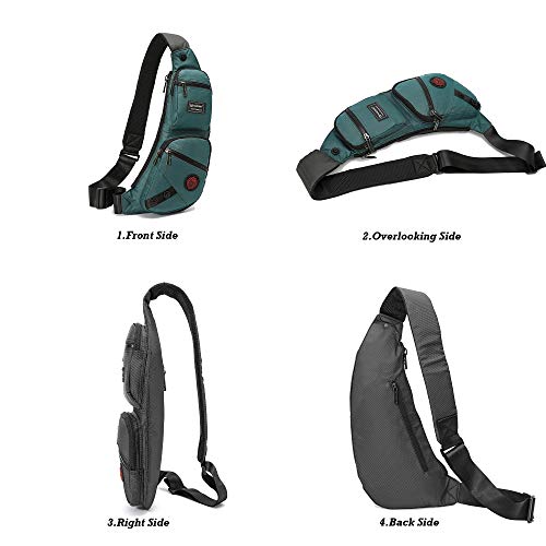 Image of NICGID Sling Bag Chest Shoulder Backpack Crossbody Bags for Men Women, Dark Green-1, Traditional Backpacks