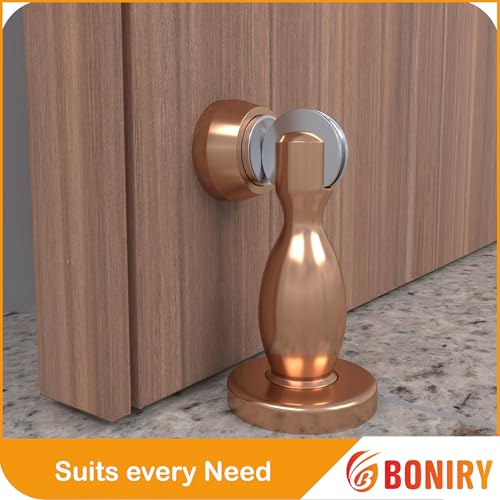 Image of Boniry Premium Magnetic Door Stopper | Durable, Stylish & Rustproof | Protects Doors | Strong Hold, Easy Installation | Perfect for Home & Office Use (2, Rose Gold)