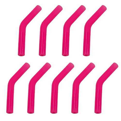 pson 9Pcs Silicone Straw Tips, Food Grade Reusable Flexible Elbow Tips Fit for 8mm Stainless Steel Metal Straws(Rose Pink)