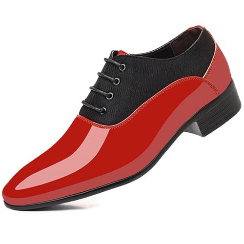 Men's Classic Formal Oxfords Fashion Patent Leather Alligator Printed Tuxedo Shoes Business Wedding Derby Lace-up Cap Toe Dress Shoes