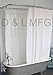 D&L Extra Wide Vinyl Shower Curtain for a Clawfoot Tub/White with Magnets 180