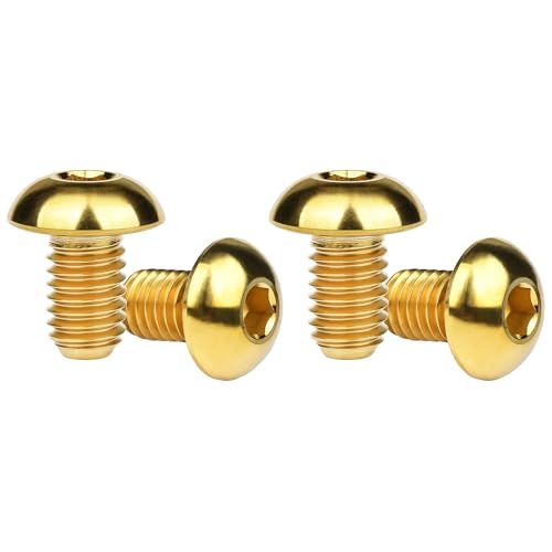 Image of Titanium Bolt M3 8 10 12 15mm Allen Key Head Screws for Bicycle Pack of 4 (Gold, M3x8mm)