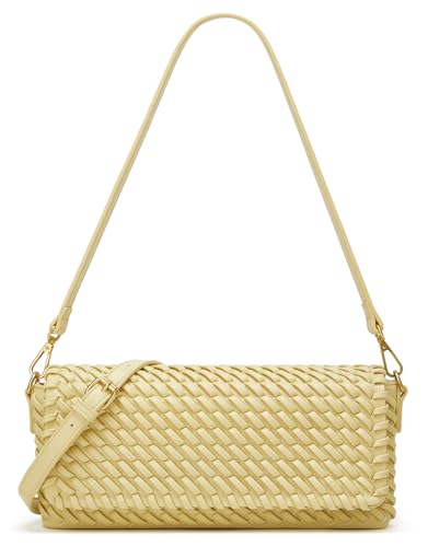 Bolso bandolera mujer de cuero PU color amarillo claro