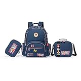 Kit Mochila Lancheira Estojo Minnie Escolar Jeans Disney