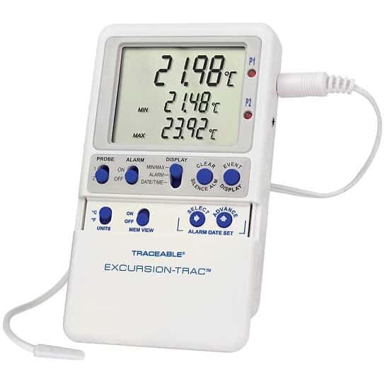 Traceable Excursion-Trac Calibrated Data Logger Thermometer with Bullet Probe, –58 to 158 Degrees Fahrenheit, 0.01 Resolution, Accuracy of 0.25 Degree Celsius