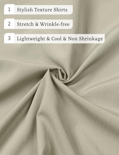 Image of JEMITOP Mens Stretch Wrinkle Free Texture Shirts
