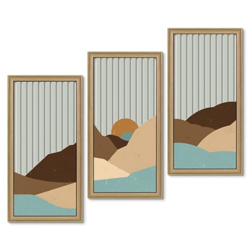 Putuo Decor Boho Mountain Wall Decor Set of 3, Mid