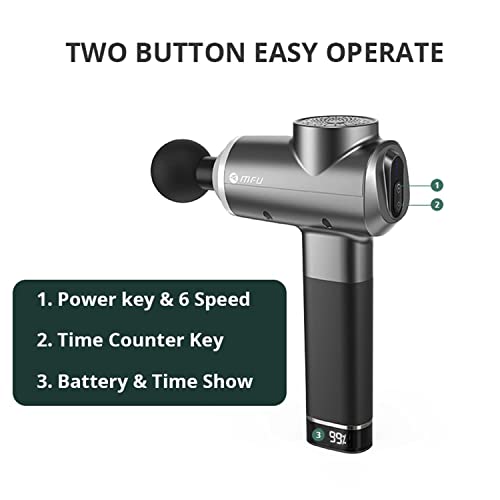 Mfu Massage Gun Deep Tissue M3 Dual Trial Ultra Steady Hand Massager Professional Pain Relief 3200Bpm 6 Speeds (Black) #TOP4