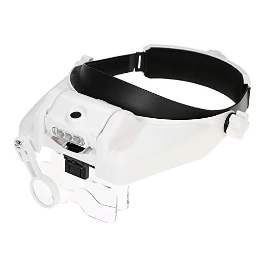 Bysameyee Magnifying Glass with Light for Close Work, Head Mount Magnifier Visor with 3 LED Jeweler's Loupe Light, 1X to 14x Zoom Hands-Free Lighted Glasses Headset for Reading, Sewing, Watch Repair
