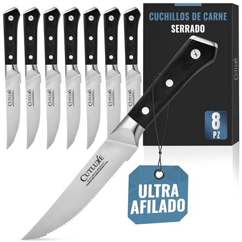 Cutluxe Cuchillos Carne: Juego de 8 Cuchillos