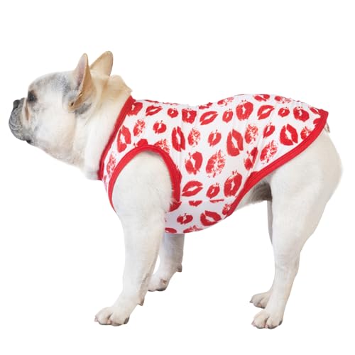 Image of CuteBone Dog Shirts 2-Pack Soft Pet Clothes Breathable Summer Vest for Small Puppy and Stretchy Cat Apparel