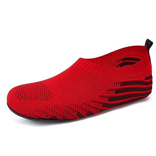 ANLUKE Womens Mens Water Shoes Barefoot Quick-Dry Aqua Socks for Beach Swim Surf Water Sport (42/43, FZWS06-Red)