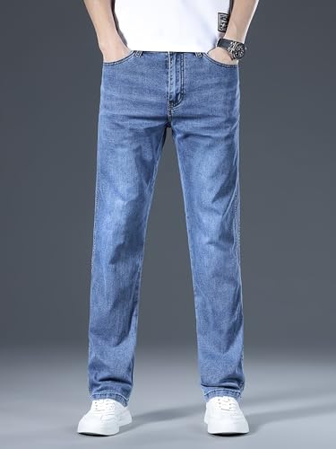 URBAN POCKETS Jeans for Men | Denim Pants with Regular Fit & Classic Straight Cut (Double-Top-Blue jeans-U11-32)