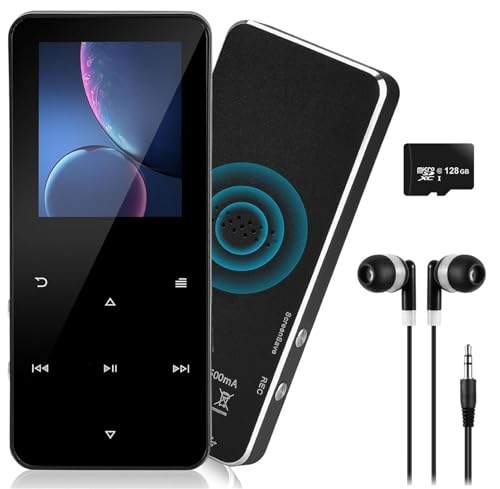 144GB MP3 Player with Bluetooth 5.2 Portable Multi-Function Music Player with HD Speaker,FM Radio, Voice Recorder, E-Book Slim Design Metal Shell (Earphones Included)
