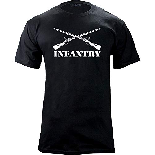 USAMM Army Infantry Branch Insignia Military Veteran T-Shirt (2X-Large, Black)