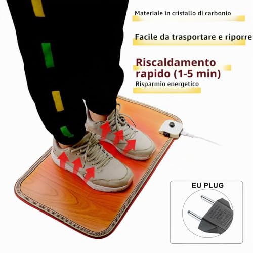 Terza immagine Scaldapiedi Elettrico con Interruttore a Pedale, Temperatura Regolabile