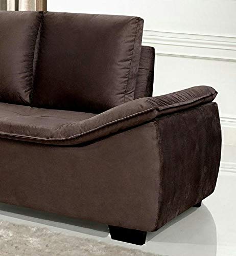 Sofá de Canto 6 Lugares Veludo Elefante Alphaville Hellen Estofados Café