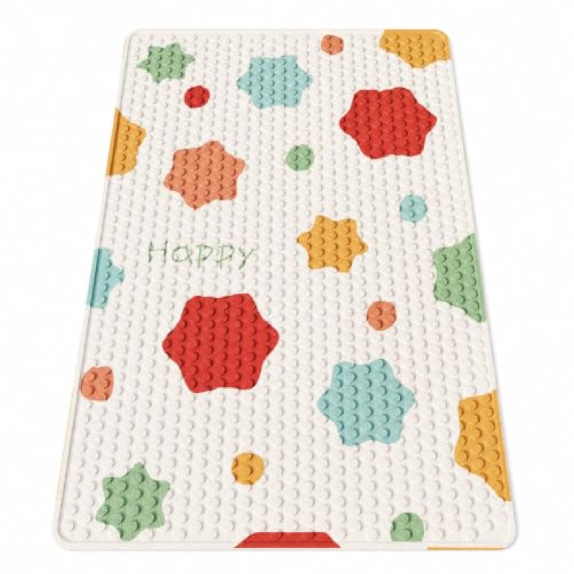 Bathroom Non-Slip Shower Mat with Suction Cups, Colorful Design