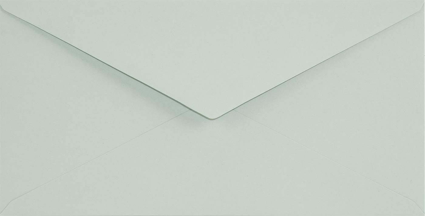 Netuno 100 long pastel green envelopes DL 110 x 220 mm 4.33 x 8.66 in 120gsm Keaykolour Pastel Green elegant invitation envelope colourful recycled envelopes for letters flyers business cards weddings — image 1