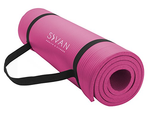 Sivan HEALTH and FITNESS 1/2-InchExtra Thick 71-Inch Long NBR Comfort Foam Yoga Mat for Exercise, Yoga, and Pilates (Pink)