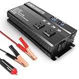 1200W Peak Power Inverter, Inverter 12v to 110v with Fast Charging 2.4A USB and 3 AC Outlets Ideal,Power Converter Car for Road Trips, Camping, Rv, Truck, and Camping Power Needs