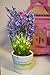 Orchid and Ivy Lighted Artificial Lavender Flower Plant with Timer - Battery Operated with 15 Lights