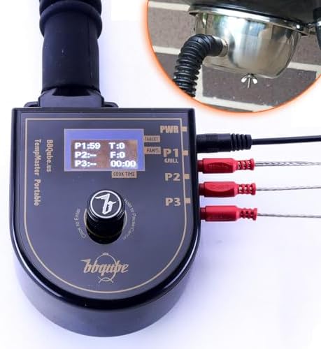 TempMaster Wireless BBQ Temperature Controller Set n Forget Automatic Fan For Weber Grills Free Stainless Vent Adapter Carry-All Case Turn Kettle, Smokey Mountain, WSM, into Auto Charcoal Smokers