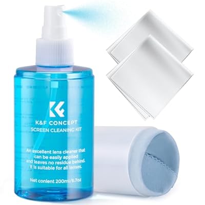 KF Concept Screen Cleaner Spray, with 2 Microfiber Cleaning Cloth, Touchscreen Cleaning Kit for LCD LED DVD TV, Smartphone, iPad, Laptop, Tablet Monitor, Computer Monitor, Electronic Devices (200ml)