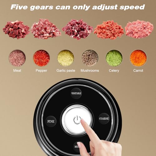 Aiwglenten Kitchen Hand Blender,Small Meat Grinder & Food Chopper Electric Vegetable Chopper Five Speed Intelligent Speed Regulation with 2 Bi-Level Blades for Meat/Fish/Vegetable/Baby Food by Aiwglenten - Used condition - Image 3
