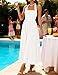 ZESICA Women's Summer Sleeveless Floral Maxi Dresses 2026 Halter Neck Flowy A Line Beach Wedding Guest Party Long Dress White Large
