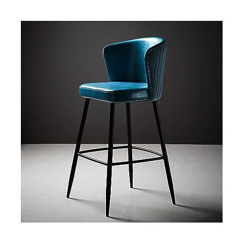 DJVHSRI Stable Metal Frame Barstool Luxury Home Soft Backrest Bar Chairs Friendly to Floor Kitchen Stools for Counter,