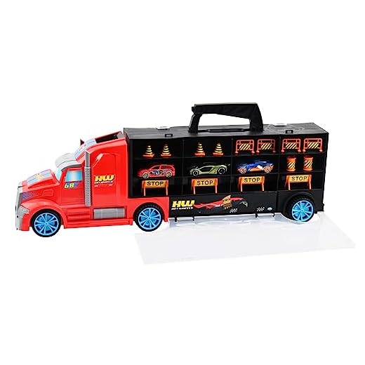 DSO ODS 42034 Hot Wheels Transporter 50, Maletín Bisarca con 4 Coches Originales, Azul