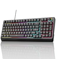 Amazon | ゲーミングキーボード 赤軸 98 キー メカニカル LED バック