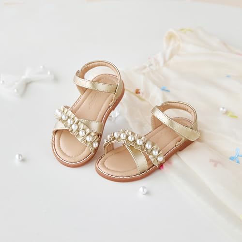 Image of Flaryzone Girls Sandals Open Toe Summer Flats Dress Sandals Shoes Toddler /Little Kid