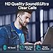 Wireless Headset Bluetooth Earpiece with Dual Noise Canceling Microphone Hands Free Headphones Single Ear Earphone Over Ear Earbud for iPhone Samsung Android Cellphones TV PC Trucker Game Work Driving