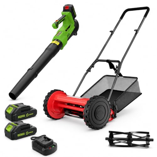 2-Piece Cordless Reel Mower Bundle