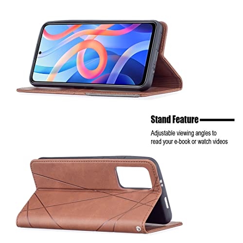 nincyee Capa flip para Xiaomi Redmi Note 11 e Note 11S, carteira de couro PU com padrão de losango e