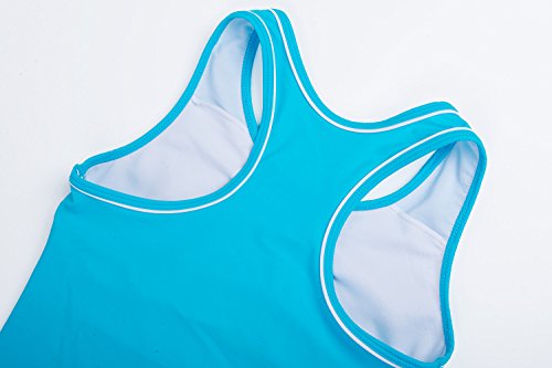 Kabety Little Girls Summer Two Piece Boyshort Fashion Tankini Swimsuit (Blue, 14-15=5Xl) #TOP3