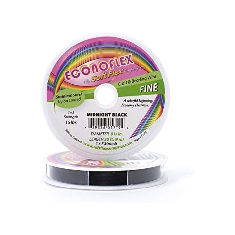 Soft Flex Econoflex Hobby Beading Wire - Fine Gauge 0.014-30 Feet No Lead Crafting Wire Cover