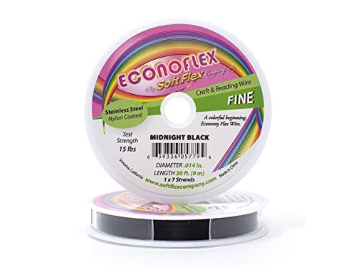 Soft Flex Econoflex Hobby Beading Wire - Fine Gauge 0.014-30 Feet No Lead Crafting Wire