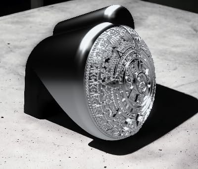 Generic Aztec Calendar Horn Cover for Harley and Indian motorcycles with side mounted horns (Chrome), Az101