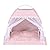 Qchomee Cat Tent Cave Bed with Removable Cushion, 2-In-1 Cat Dog Teepee Bed House Cat Nest Sleeping Bag,Pet Indoor Outdoor House Detachable Breathable Mesh,Four Seasons Universal,48x48x46CM