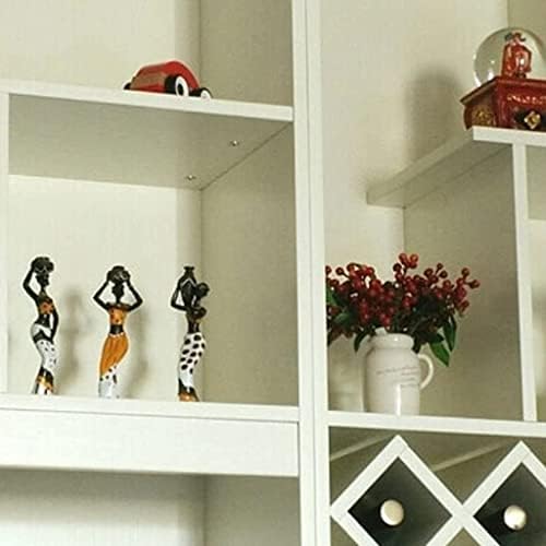 3pcs African Figures Female Figures Exotic Tribal Lady Statue Decorative Sculpture Statue Craft Doll for Home Ornament - Yellow