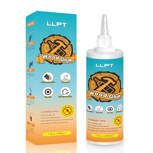 LLPT Wood Glue | Waterproof Strong Wooden Glue Exterior | All Purpose Wood Adhesive | Heavy Duty for Furniture Craft DIY & Woodworking (LWG500) | 500ml