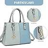 Miss Lulu Handtasche Damen Henkeltasche, Elegante Frau PU Leder Schultertasche, Riemen Top Griff Vintage Weiches Hobo-Taschen, Schultertasche mit abnehmbarem (Blau) #5