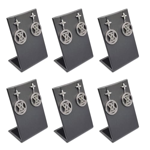 MOOCA 6-Piece Earring Display Stands for Jewelry Display,Faux Leather
