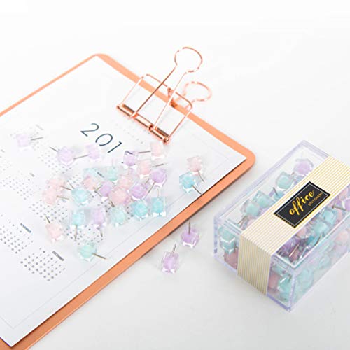 STOBOK 80pcs Pinos Push Thumb Tacks para Tabuleiro de Boletim de Fotografias de Parede ou Placas de