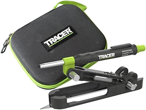 TRACER ProScribe Tool with Deep Hole Pencil, Lead Holster and Carry Case (DIY, Woodworking, and Carpentry Multi-Function Scribe Tool)